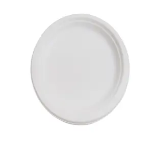 Newell Compostable 100% Food Baby Disposable Biodegradable Round Tableware Disposable Bagasse Sugarcane Plate For Party