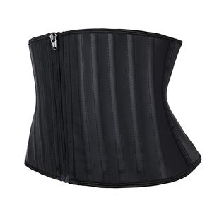 卸売売れ筋女性ショートトルソアンダーバストシェイパーラテックスラバーコルセットジップウエストトレーナー25スチールボーンショートトルソ用 - Product Image 2