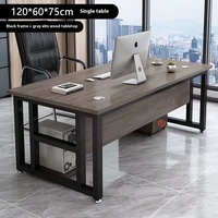 Bureau de direction moderne simple avec structure en acier et panneau en bois pour superviseurs – Combinaison