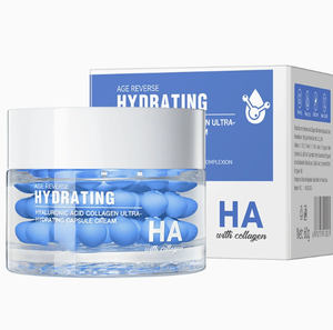 Crème Visage Hydratante au Collagène et à l'Acide Hyaluronique en Capsules, Lotion Visage Ultra Hydratante et Raffermissante 60g - Product Image 1