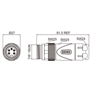 Marvtech <span class=keywords><strong>din</strong></span> 7/8 cavo connettore per cavo in fibra ottica per automazione industriale con palo a 3/4/5/6 pin - Product Image 5