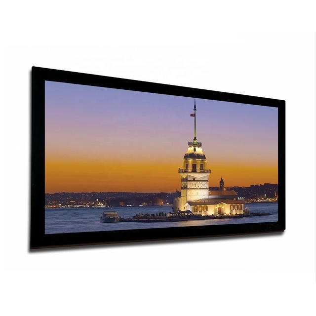 150inch Projector Screen 4k Acoustically Transparent Fabric Fixed Frame Projector Screen