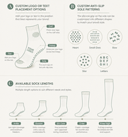 Chaussettes de yoga et de pilates pour femmes avec logo jacquard personnalisé, chaussettes de sport en coton antidérapantes, service OEM tendance
