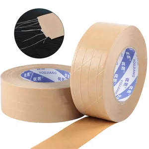 YOUJIANG Ruban de papier kraft auto-adhésif de haute qualité Logo imprimé Ruban d'emballage non adhésif pour le scellage du carton