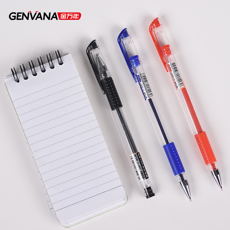 Genvana Stationery Wholesale Gel Pens Big Capacity Visible Ink Writing Pens 0.7mm Bullet Tip Gel Pens With Customize Logo Supply