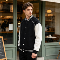 Veste de baseball varsity pour homme, veste bomber décontractée, coupe-vent léger, veste boutonnée