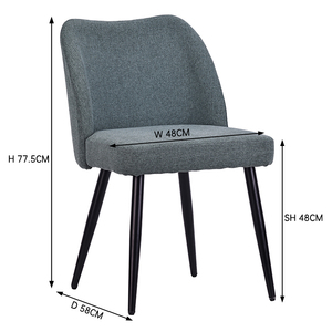 Échantillon Gratuit Prix Abordables Dernier Cri Chaises de Salle à Manger Scandinaves Modernes de Designer Style Italien <span class=keywords><strong>en</strong></span> <span class=keywords><strong>Tissu</strong></span> avec Assise Courbe - Product Image 5
