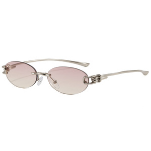 Oval Rimless Eyeglasses <b>Frames</b> UV400 Lightweight Unisex Anti-Uv Solid Design - Product Image 3