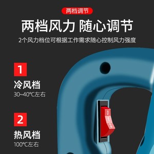 เครื่องเป่าลมร้อนไฟฟ้า Storm Gun 1500W ปรับอุณหภูมิได้ สำหรับทำความสะอาดรถยนต์และกำจัดหิมะ - Product Image 4