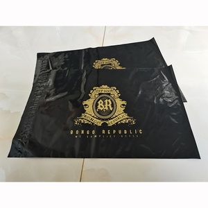 Bolsa de paquete de plástico autoadhesiva, logotipo dorado personalizado, estampado Biodegradable, envío por correo postal - Product Image 3