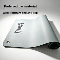 Tapis de yoga en polyuréthane perforé avec logo personnalisé - Antidérapant, absorbant les chocs, avec œillets muraux, longueur personnalisable (183 cm/120 cm)