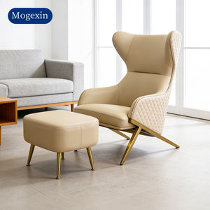 Modern Luxury Leather Chaise Lounge <b>Chair</b> with Ottoman for Outdoor & Living Room Use Hotel Villa Leisure Furniture - Product Image 1