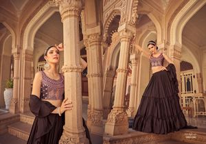 ชุดใส่ไปงานปาร์ตี้คุณภาพเยี่ยมงานปักผ้าชินอน Lehenga Choli พร้อม Dupatta Lehenga Choli สำหรับผู้หญิงแต่งงานแบบอินเดีย - Product Image 5