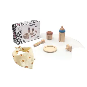 Bouteille de lait en bois en gros jouet éducatif jouet de jeu d'imitation bouteille de cuisine en bois jouet pour enfants