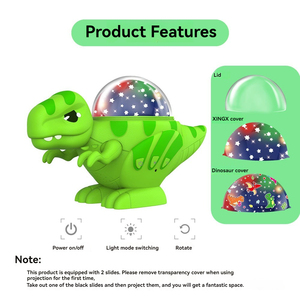 Lámpara de Noche Infantil Proyector de Dinosaurios de Plástico con Rotación de 360 Grados para Techo y Juguetes de Animales que Gatean - Product Image 4