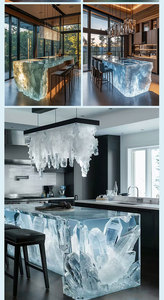 R24 table basse en résine transparente carrée de style rétro pour petits espaces-brille pour gagner de l'espace - Product Image 6