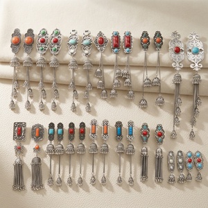 Zoryn Kamishiro Horquilla para el pelo con borla de campanilla de viento, de aleación, tipo pico de pato, vintage, con incrustaciones de diamantes y galvanizada - Product Image 1