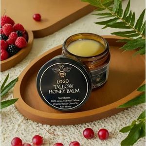 Grass-Fed Tallow Honey Balm Grass-Fed Beef Tallow Organic Olive Oil Raw Honey Nourishing <b>Face</b> Moisturizer For All Skin Types - Product Image 1