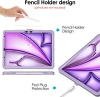 Housse de protection intégrale antichoc durable avec protecteur d'écran et étui pour iPad Air 11 pouces M3/M2 (2025/2024)
