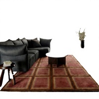 Tapis en nylon épais rougeâtre-brun de style rétro moderne, doux, confortable, insonorisant et antidérapant pour salons, salles de réception, chambres, voitures et terrains de golf