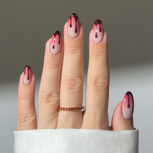 Tùy Chỉnh Giả Móng Tay Giả Chrome Máu Nhỏ Giọt Móng Tay Thiết Kế Chất Lượng Cao Bán Buôn Nhãn Hiệu Riêng Ngắn Hạnh Nhân Mềm Gel Báo Chí Trên Móng Tay - Product Image 2