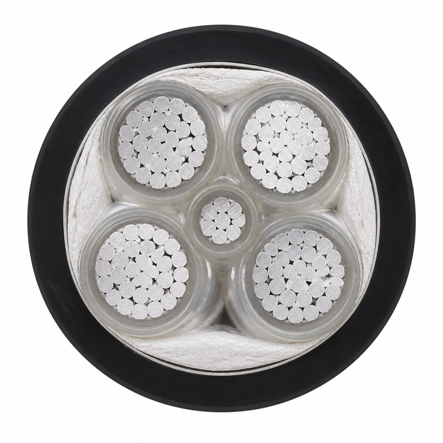 0.6/1KV Low Voltage YJLV Power Cable, Aluminium Conductor Non Armoured Cable for Outdoor Above Ground Fixed Wiring 4*300+1*150