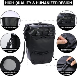 Sac de Selle de Vélo de Route et de <span class=keywords><strong>VTT</strong></span> Imperméable en TPU à la Mode 20-36L Voyage en Plein Air Cyclisme <span class=keywords><strong>Porte</strong></span>-Bagages Arrière Unisexe Accessoires de Vélo - Product Image 4