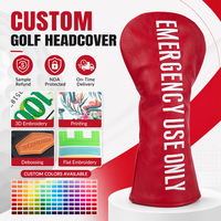 Housse de tête de club de golf en PU durable de couleur unie, douce et personnalisable avec impression numérique pour bois de golf et putter