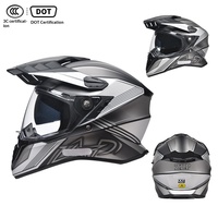 Casque de moto intégral unisexe certifié DOT et 3C, doublure en polystyrène expansé, double visière, pour les voyages et les utilisations hors route, neuf