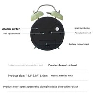 Nouvelle Horloge Réveil Électronique à Aiguilles Silencieuse en ABS de 4 Pouces, Moderne, pour Chambre d'Étudiant, avec Fonction Snooze et Réveil Précoce pour Enfants