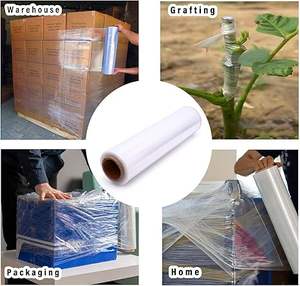 Huamaohengchun 4 Rollos de Film Retráctil de HDPE de 18" x 1000' Calibre 80, Envoltura para Palés Autoadhesiva Transparente de Grado Alimenticio - Product Image 4