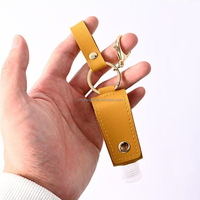 Porte-clés en cuir PU personnalisé avec logo, support promotionnel pour flacon de parfum ou désinfectant pour les mains, sac de rangement