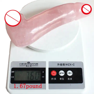 Đồ chơi tình dục giả bằng đá thạch anh hồng tự nhiên đánh bóng cao, in laser hình dương vật giả, que Yoni, mô hình dương vật lớn, dùng trang trí cho nữ - Product Image 4