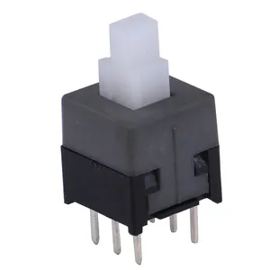 Factory supply 6pin 8.5*8.5mm through hole push button switch Selflock Micro Switch for toy