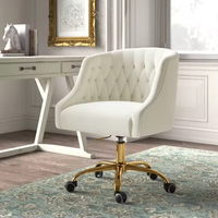 Chaise de bureau ergonomique moderne en velours capitonnée, couleur personnalisable, hauteur réglable, pour la maison et le bureau