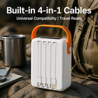 Batterie externe grande capacité pour extérieur 100000 mAh avec 4 câbles intégrés, écran LED, lampe torche, poignée, 3 ports USB PD 22,5 W à charge rapide