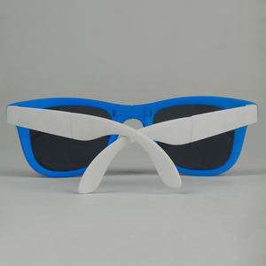 Gafas de sol plegables de marca de diseñador para hombre y mujer, marcos de PC fluorescentes, naranja, morado, azul, rojo, verde, amarillo, UV400, certificado CE - Product Image 4