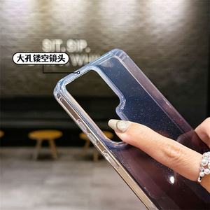 เคสโทรศัพท์ใสไล่สีวิบวับ ประกายกลิตเตอร์ สำหรับ Samsung S26 S25 S24 S23 Ultra FE  ฝาหลังใสป้องกันการกระแทก - Product Image 3