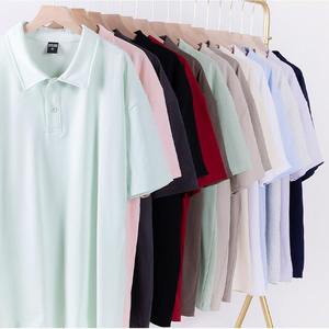 YHX2507 เสื้อโปโลผ้าฝ้ายผู้ชายสีทึบผ้าอ็อกซ์ฟอร์ดหนาทรงหลวมใส่สบายสำหรับฤดูร้อน - Product Image 1