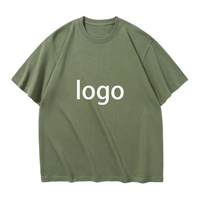 T-shirt col rond en coton épais 280 GSM, coupe ample, t-shirt décontracté épais, logo personnalisé, qualité supérieure