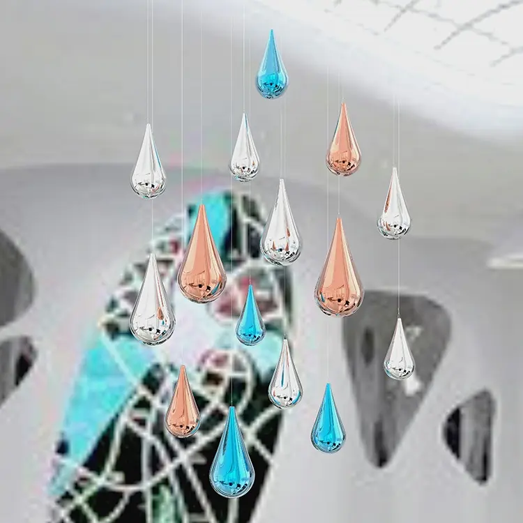 Modern Interior Home Decorations water drop hanging ceiling decoration for wedding for home office shopping mall store
