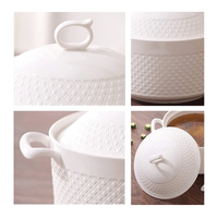 Casserole moderne Cuisine nordique Ustensiles de cuisine en porcelaine blanche personnalisés Vente en gros Marmite en céramique pour la cuisson