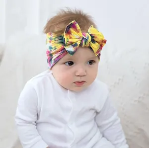 Nieuwe Baby 'S Haaraccessoires Mode Baby Meisje Hoofdbanden Zacht Nylon Brede Hoofdband Strik Peuter Kinderen Haaraccessoires