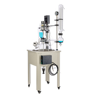 Réacteur en verre monocouche Laboao 10L, récipient de réaction chimique de laboratoire, équipement de réaction en verre avec agitation et chauffage