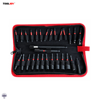 TOOLJOY Outils à main DIY, Jeu de 29 embouts magnétiques à impact pour écrous, en acier Cr-V sablé, embouts hexagonaux 1/4 à changement rapide pour clé à douille