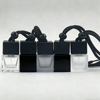 Flacon diffuseur de parfum vide en verre pour voiture 5ml/8ml/10ml, sérigraphié, à suspendre, avec bouchon couronne, pour huiles essentielles