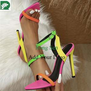 Sandalias <span class=keywords><strong>Zapatos</strong></span> Mujer Saltos Moda Cordones Tiras Hebilla Correa Nuevos Tacones Para Damas - Product Image 1