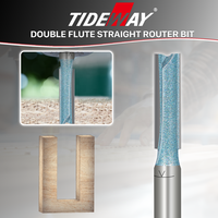 Tideway Prix usine Fraise droite en carbure à 2 dents avec queue de 6, 8, 12 mm pour le travail du bois CNC OEM ODM