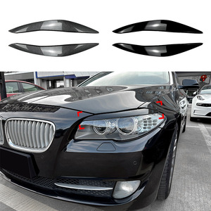 Bmw 5 Series F10 F11 Headlight Eyebrow Stickers Piano Black Carbon Fiber Texture Body Decal Exterior Modification - Product Image 1