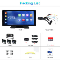 Kit de système de caméra de recul pour camion avec écran tactile divisé de 10,36 pouces, capteur de stationnement arrière, DVR, Carplay, Android Auto